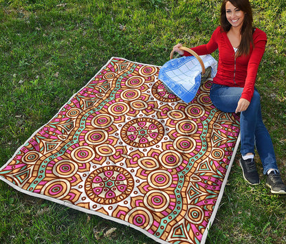 Pastel Ethnic Mandala Print Quilt