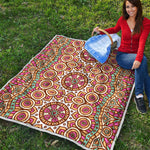 Pastel Ethnic Mandala Print Quilt