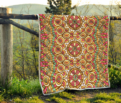 Pastel Ethnic Mandala Print Quilt