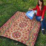 Pastel Ethnic Mandala Print Quilt