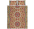 Pastel Ethnic Mandala Print Quilt Bed Set