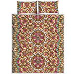 Pastel Ethnic Mandala Print Quilt Bed Set