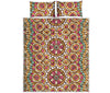 Pastel Ethnic Mandala Print Quilt Bed Set