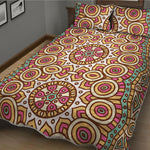 Pastel Ethnic Mandala Print Quilt Bed Set