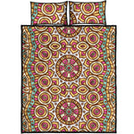 Pastel Ethnic Mandala Print Quilt Bed Set