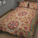 Pastel Ethnic Mandala Print Quilt Bed Set