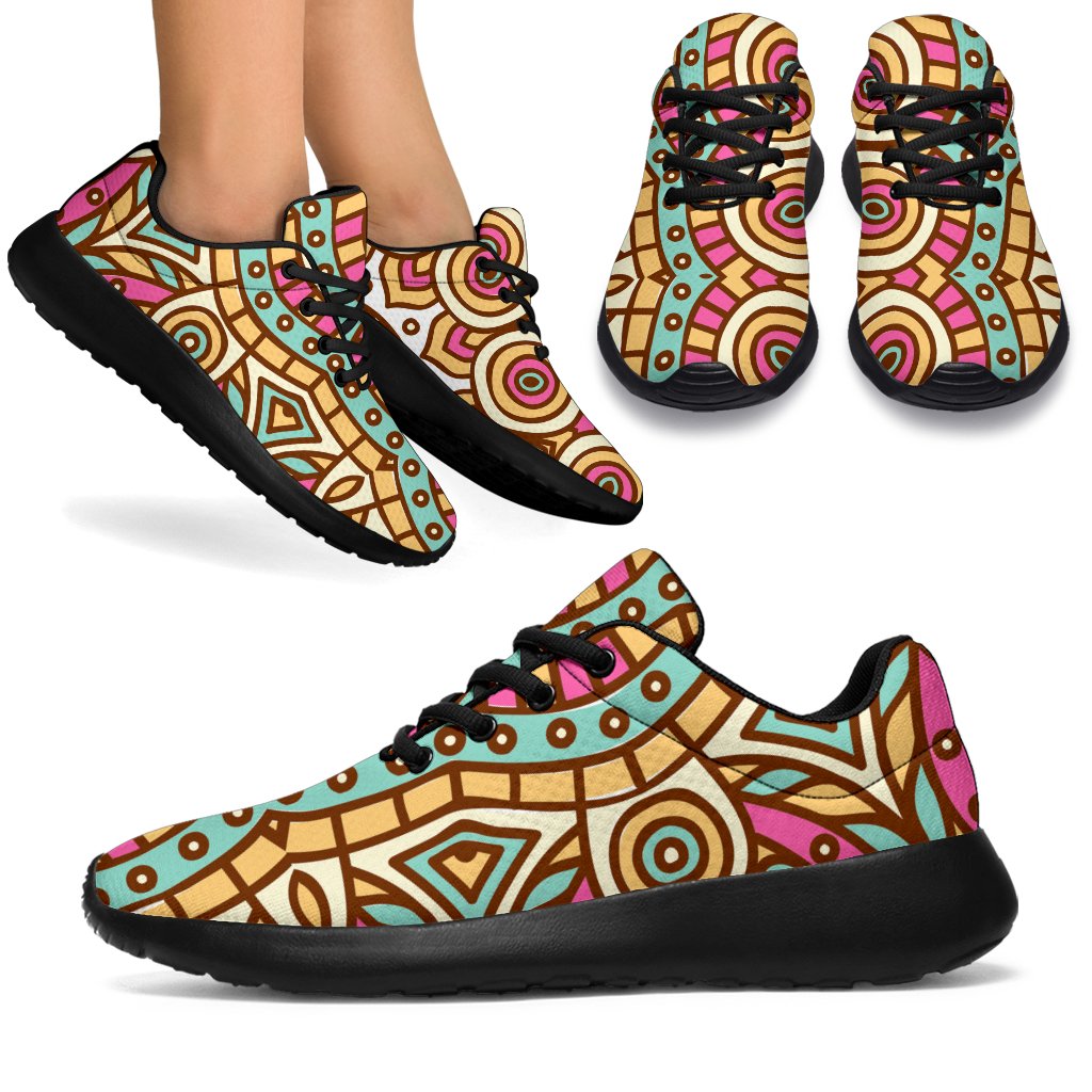 Pastel Ethnic Mandala Print Sport Shoes GearFrost