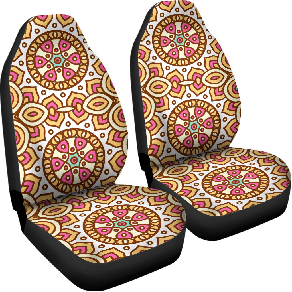 Pastel Ethnic Mandala Print Universal Fit Car Seat Covers