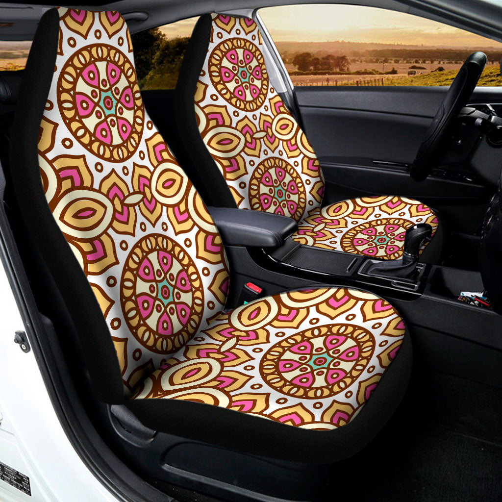 Pastel Ethnic Mandala Print Universal Fit Car Seat Covers