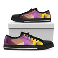 Pastel Geometric Cubic Print Black Low Top Sneakers