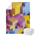 Pastel Geometric Cubic Print Blanket
