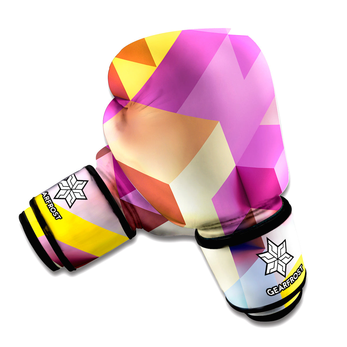 Pastel Geometric Cubic Print Boxing Gloves