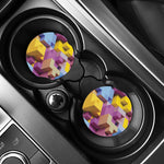 Pastel Geometric Cubic Print Car Coasters