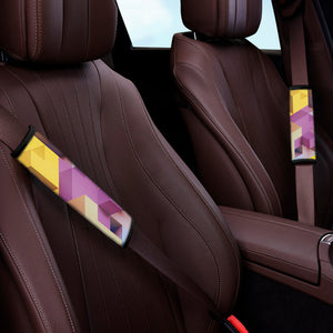 Pastel Geometric Cubic Print Car Seat Belt Covers