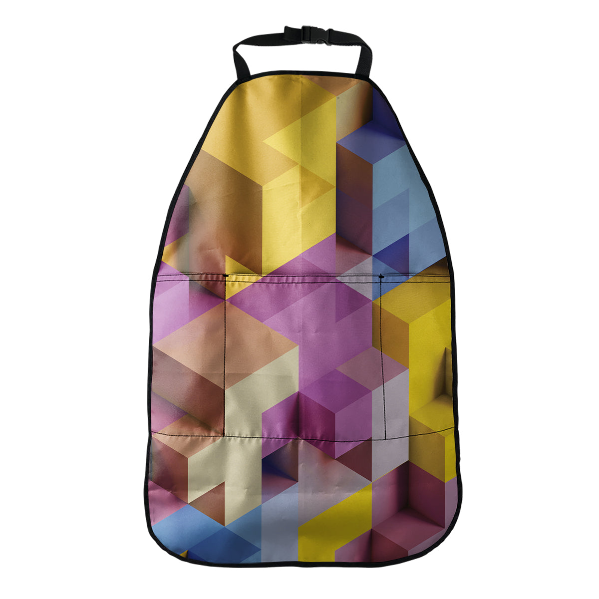 Pastel Geometric Cubic Print Car Seat Organizers