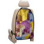 Pastel Geometric Cubic Print Car Seat Organizers