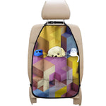 Pastel Geometric Cubic Print Car Seat Organizers