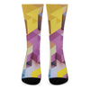 Pastel Geometric Cubic Print Crew Socks