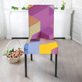 Pastel Geometric Cubic Print Dining Chair Slipcover