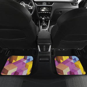 Pastel Geometric Cubic Print Front and Back Car Floor Mats