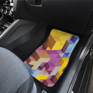 Pastel Geometric Cubic Print Front Car Floor Mats