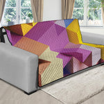 Pastel Geometric Cubic Print Futon Protector