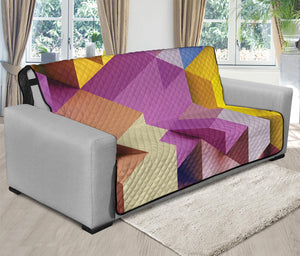 Pastel Geometric Cubic Print Futon Protector