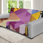 Pastel Geometric Cubic Print Futon Protector