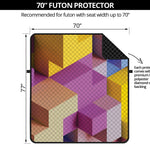 Pastel Geometric Cubic Print Futon Protector