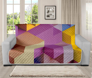 Pastel Geometric Cubic Print Futon Protector