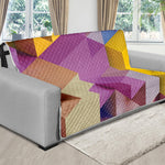 Pastel Geometric Cubic Print Futon Protector