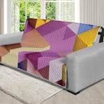 Pastel Geometric Cubic Print Futon Protector