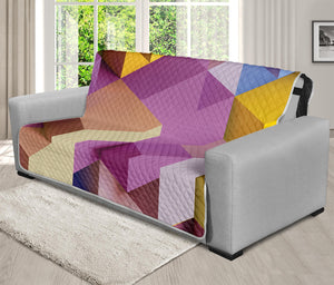 Pastel Geometric Cubic Print Futon Protector