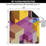 Pastel Geometric Cubic Print Futon Protector