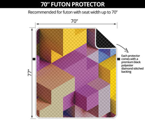 Pastel Geometric Cubic Print Futon Protector