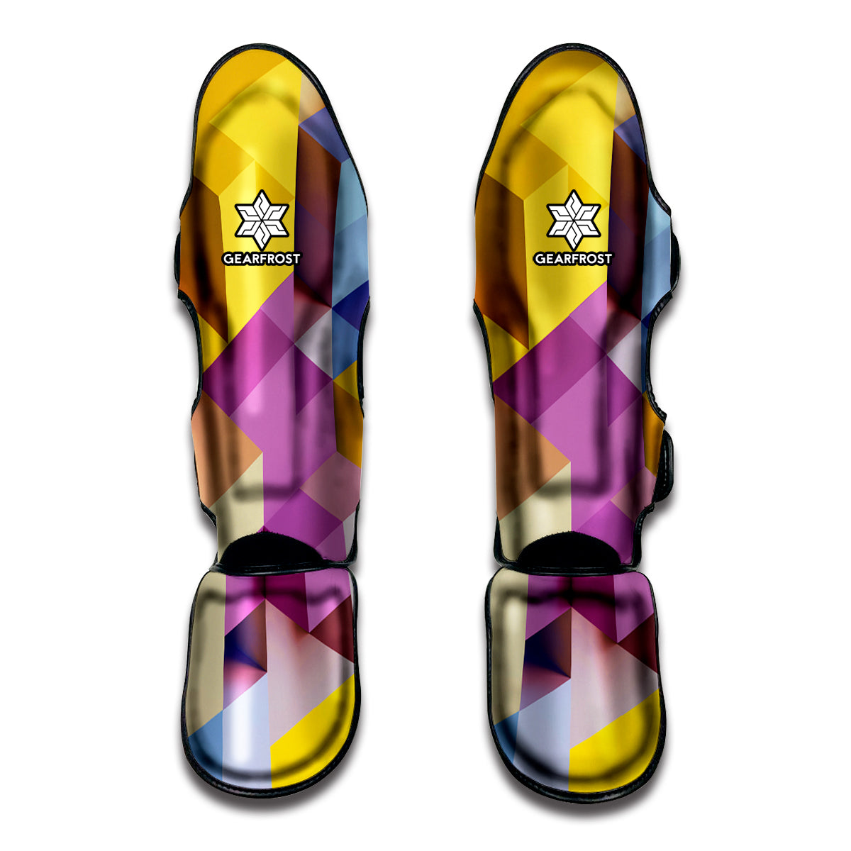 Pastel Geometric Cubic Print Muay Thai Shin Guard