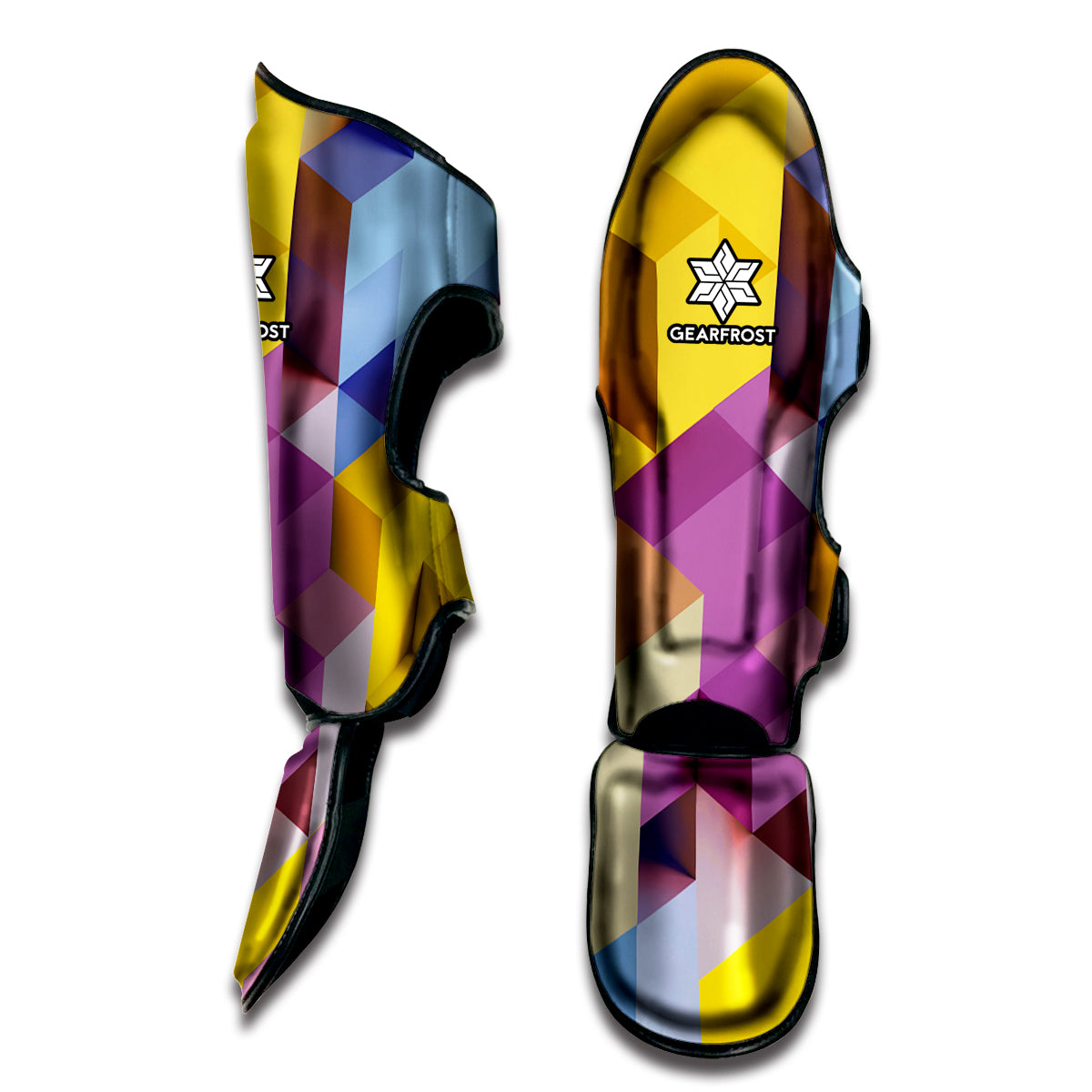 Pastel Geometric Cubic Print Muay Thai Shin Guard