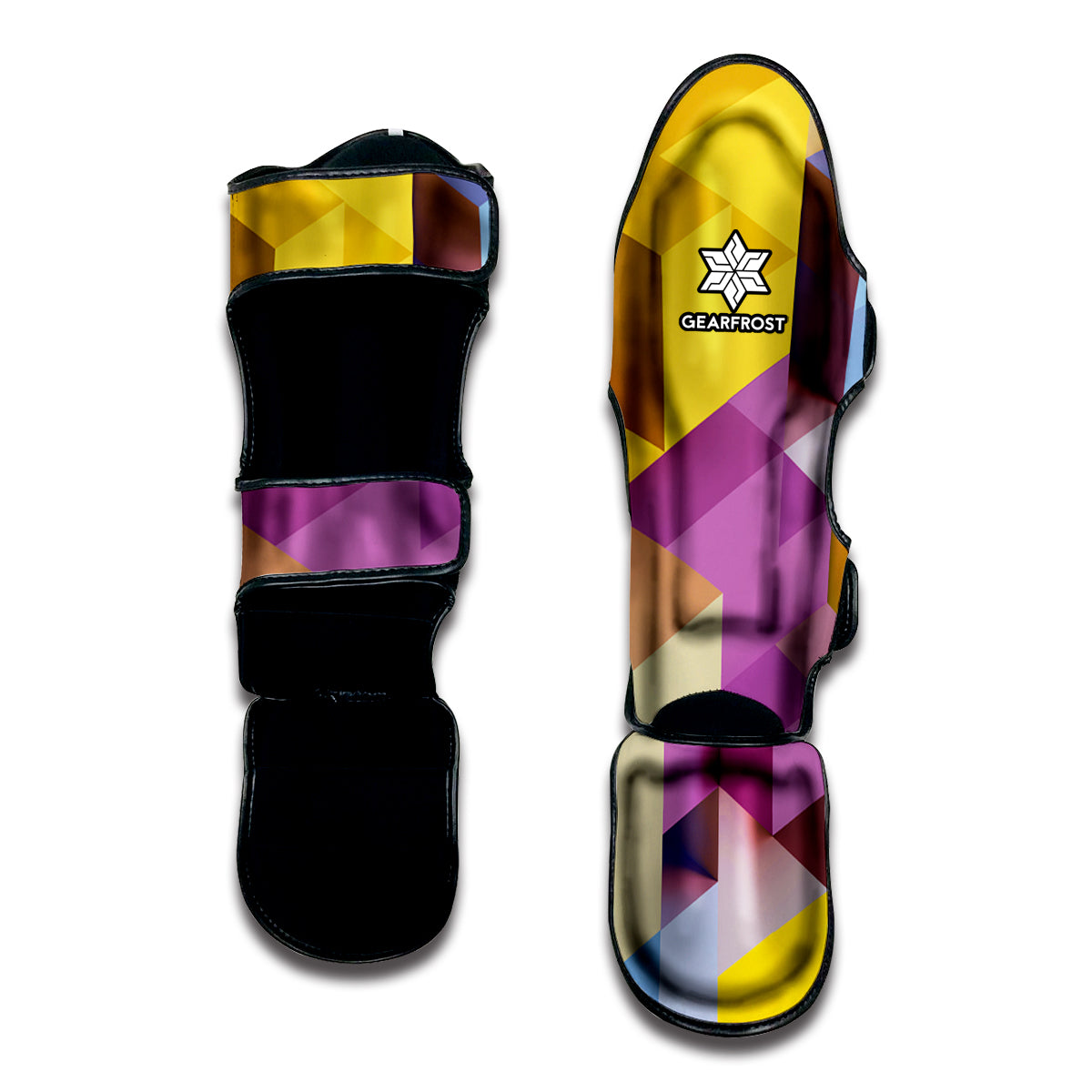 Pastel Geometric Cubic Print Muay Thai Shin Guard