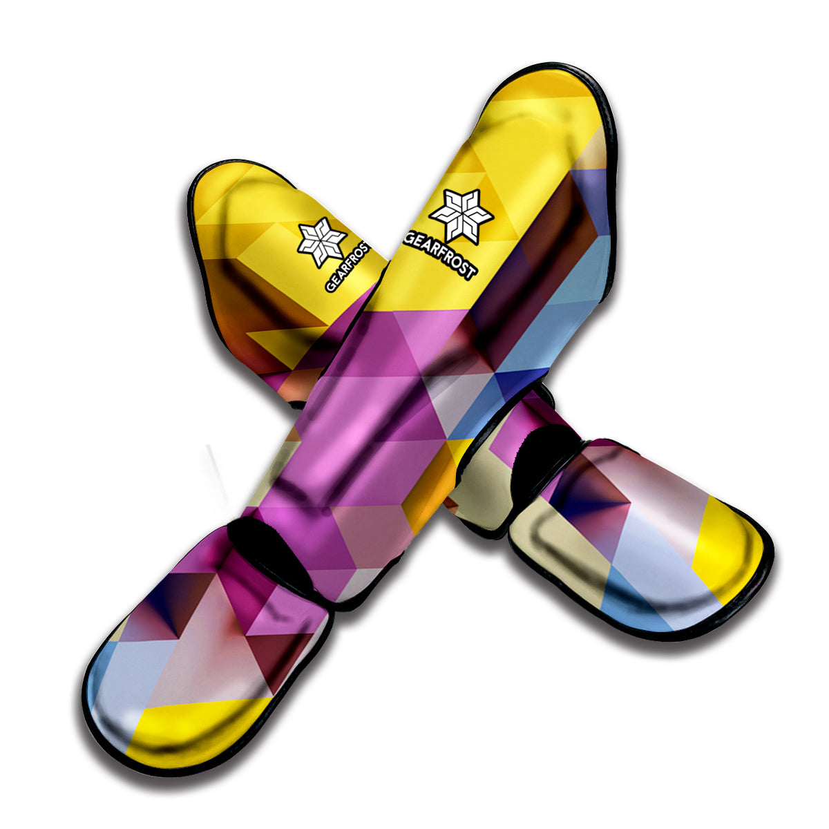 Pastel Geometric Cubic Print Muay Thai Shin Guard