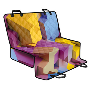 Pastel Geometric Cubic Print Pet Car Back Seat Cover