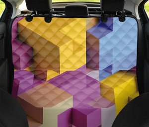 Pastel Geometric Cubic Print Pet Car Back Seat Cover