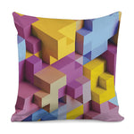 Pastel Geometric Cubic Print Pillow Cover