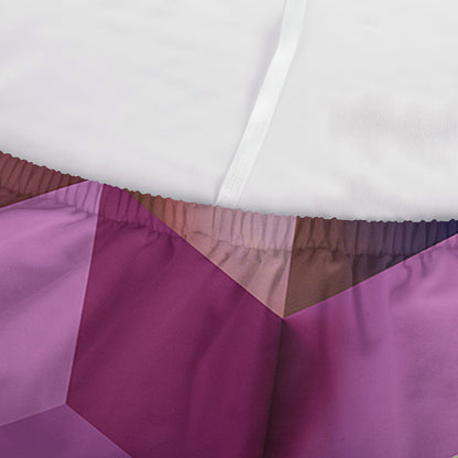 Pastel Geometric Cubic Print Sofa Cover