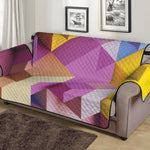 Pastel Geometric Cubic Print Sofa Protector