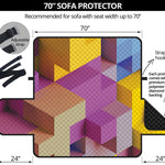 Pastel Geometric Cubic Print Sofa Protector