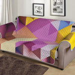 Pastel Geometric Cubic Print Sofa Protector