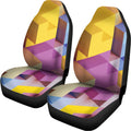 Pastel Geometric Cubic Print Universal Fit Car Seat Covers