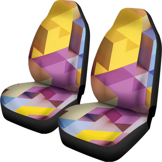 Pastel Geometric Cubic Print Universal Fit Car Seat Covers