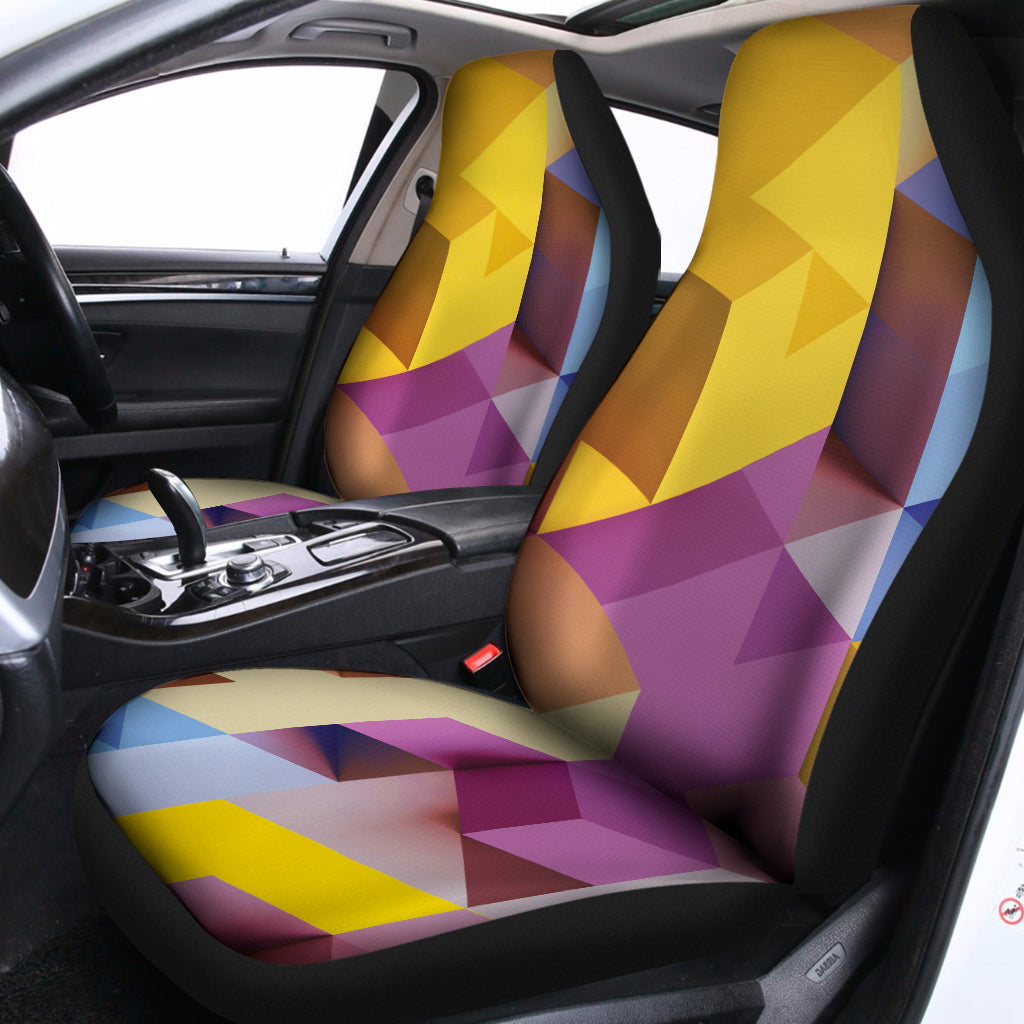 Pastel Geometric Cubic Print Universal Fit Car Seat Covers