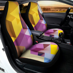 Pastel Geometric Cubic Print Universal Fit Car Seat Covers